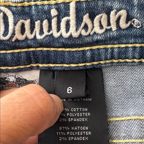 Harley-Davidson Skinny Embellished Low-Rise Wash Jeans 99161-16VW Size 6 - Picture 12 of 16